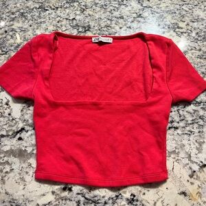 Zara Pink Square Neck shirt